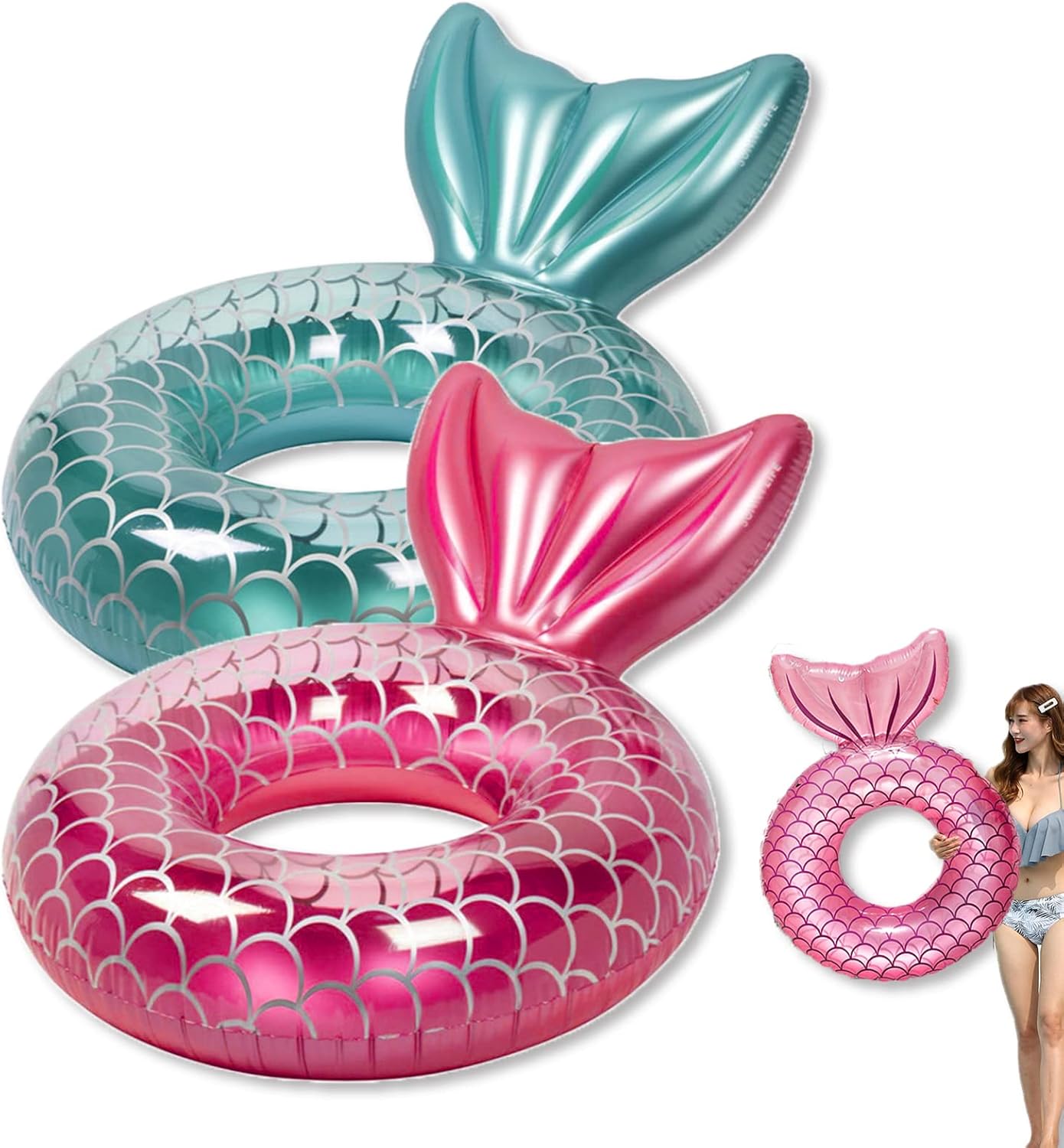 Aufblasbarer Meerjungfrau Schwimmring Für Kinder - Buntes Pool Spielzeug Für Strand Und Schwimmbad