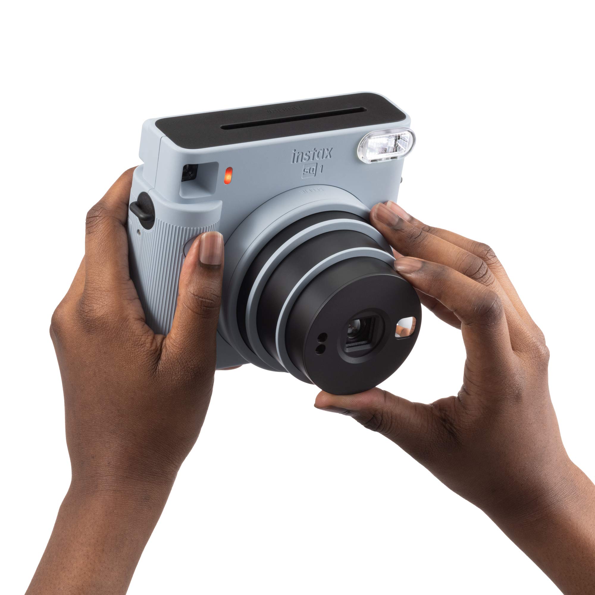 Fujifilm Instax Square Sq 1 Glacier Blue | Fotocamera A Sviluppo Istantaneo | Modalità One-Touch Selfie & SQUARE Rainbow, Film Pellicola Istantanea, Formato Quadrato