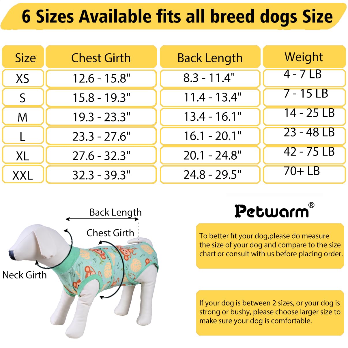 PetWarm Recovery Suit for Dogs After Surgery Dog Recovery Collars and Cones Alternative Dog Abdominal Wounds Bandages - Image 2