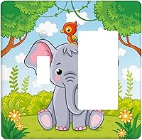Vista 67 de Placa de interruptor de luz de elefante indio de 1 banda, placa de pared basculante individual, placa decorativa eléctrica GFCI para decoración