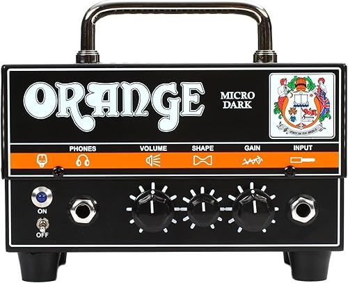 Miniatura 5 de Orange MD20 Micro Dark 20-Watt Mini amplificador de guitarra paquete con cable de instrumento tejido Pig Hog, fuente de alimentación y paño de