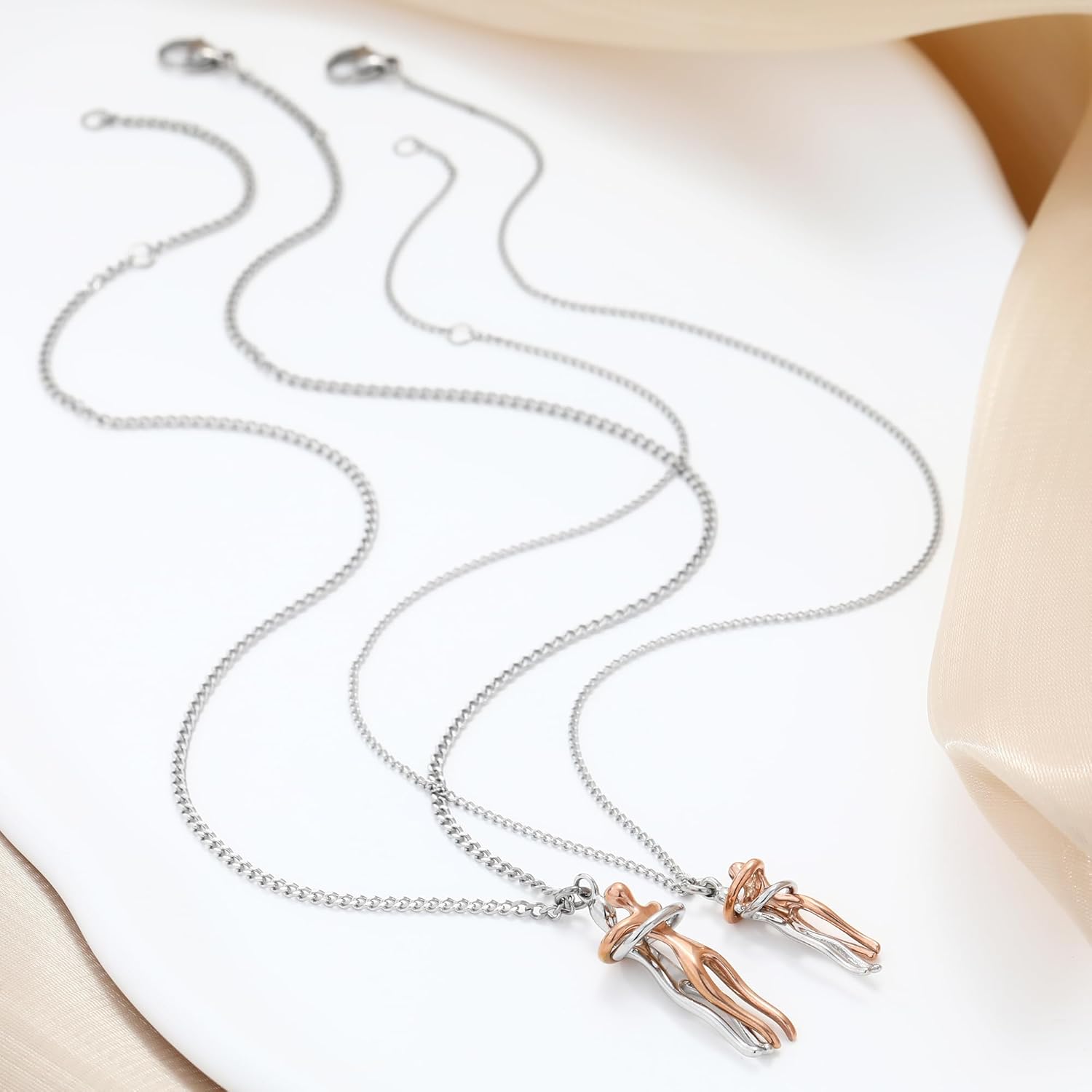 Hug Necklace Couple - Love Necklace for Couples - Hugging Necklace - Jewelry for Women - Lovers Embrace Necklace - Tale Necklace - Couples Necklace for Him and Her