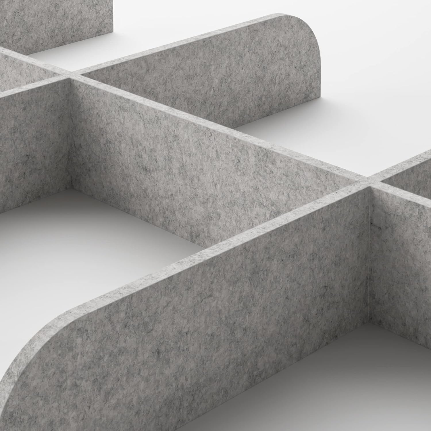 Close-up of KOMPLEMENT Divider compartments with organized items