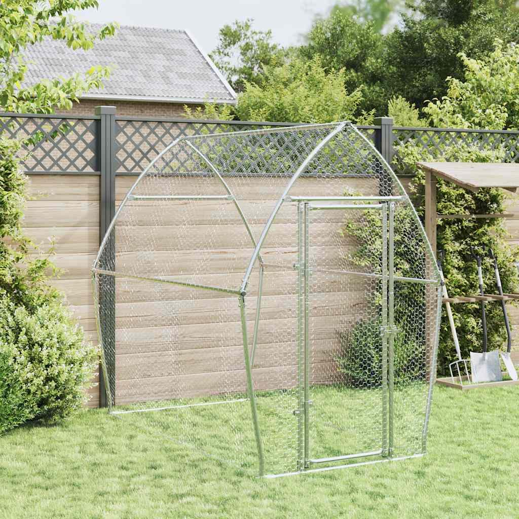 Jaula para pollos de acero galvanizado, estable gallinero exterior, gran recinto para aves de corral para gallinas, patos y animales pequeños, recinto al aire libre para el jardín, 200 x 105 x