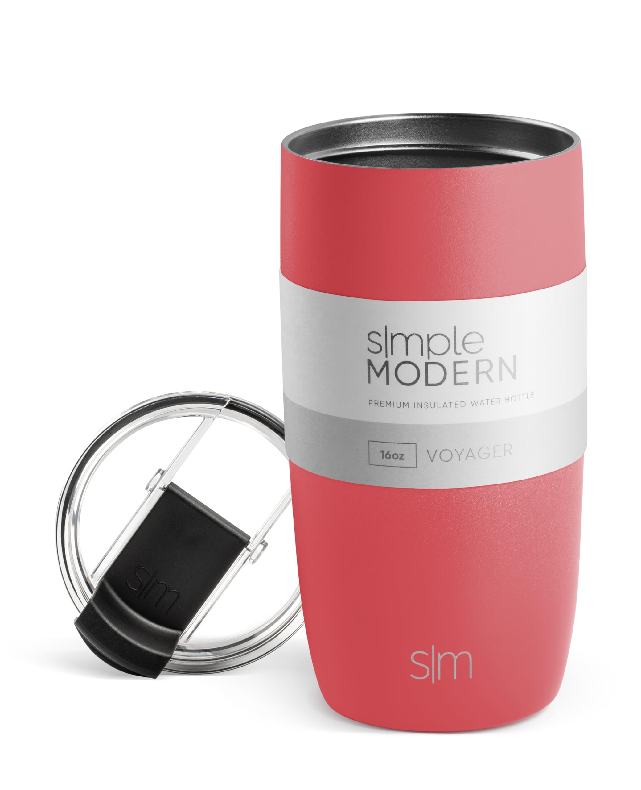 Simple Modern Travel Coffee Mug Tumbler with Flip Lid | Reusable Insulated Stainless Steel Cold Brew Iced Coffee Cup Thermos | Gifts for Women Men Him Her | Voyager Collection | 16oz | Spiced Coral