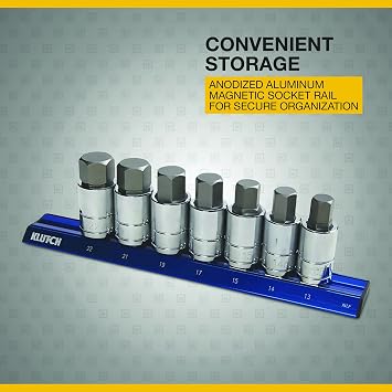 Klutch Metric Hex Bit Socket Set - 7-Pc.