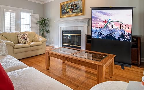 Miniatura 4 de Luxburg 100" 221x49.2 in Proyector de pantalla portátil independiente para piso, pantalla de proyección - Pantalla blanca mate 169 (87"x 49") se
