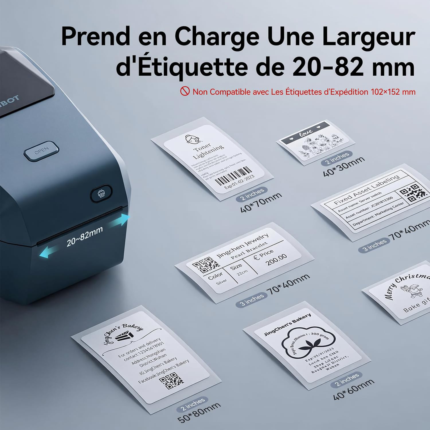 NIIMBOT Imprimante d’Étiquettes K3, Impression Rapide, Bleu | Largeur d’Impression Maximale 82 mm, Compatible PC, 7 Android et 3 IOS, pour Petite Entreprise et Bureau