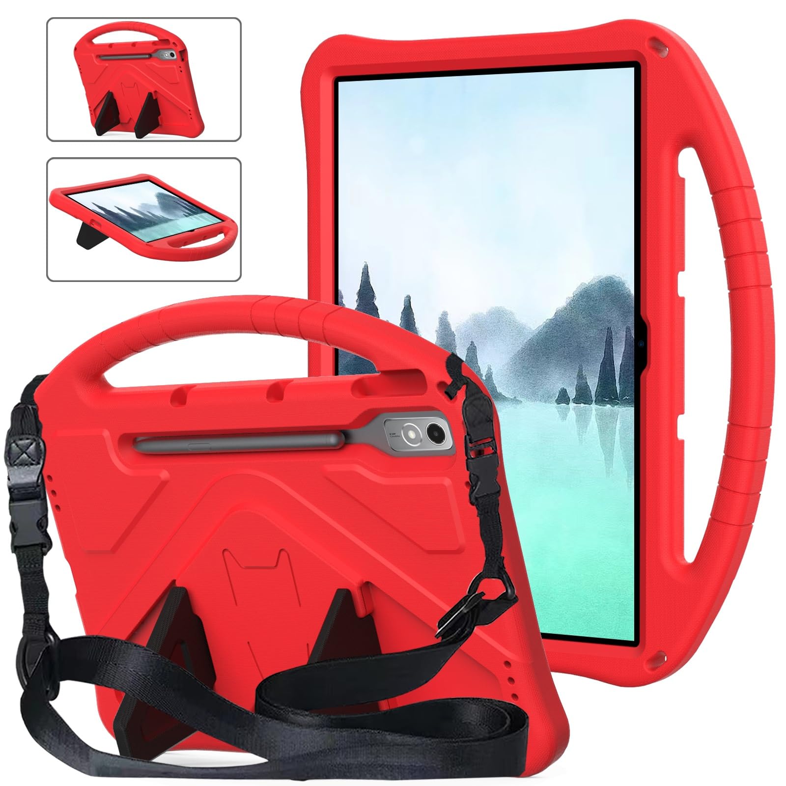 Custodia protettiva per tablet PC Custodia per bambini compatibile con Lenovo Tab P12/Tab Pad Pro 12,7 pollici Custodia per tablet, custodia protettiva antiurto, resistente agli urti con manico
