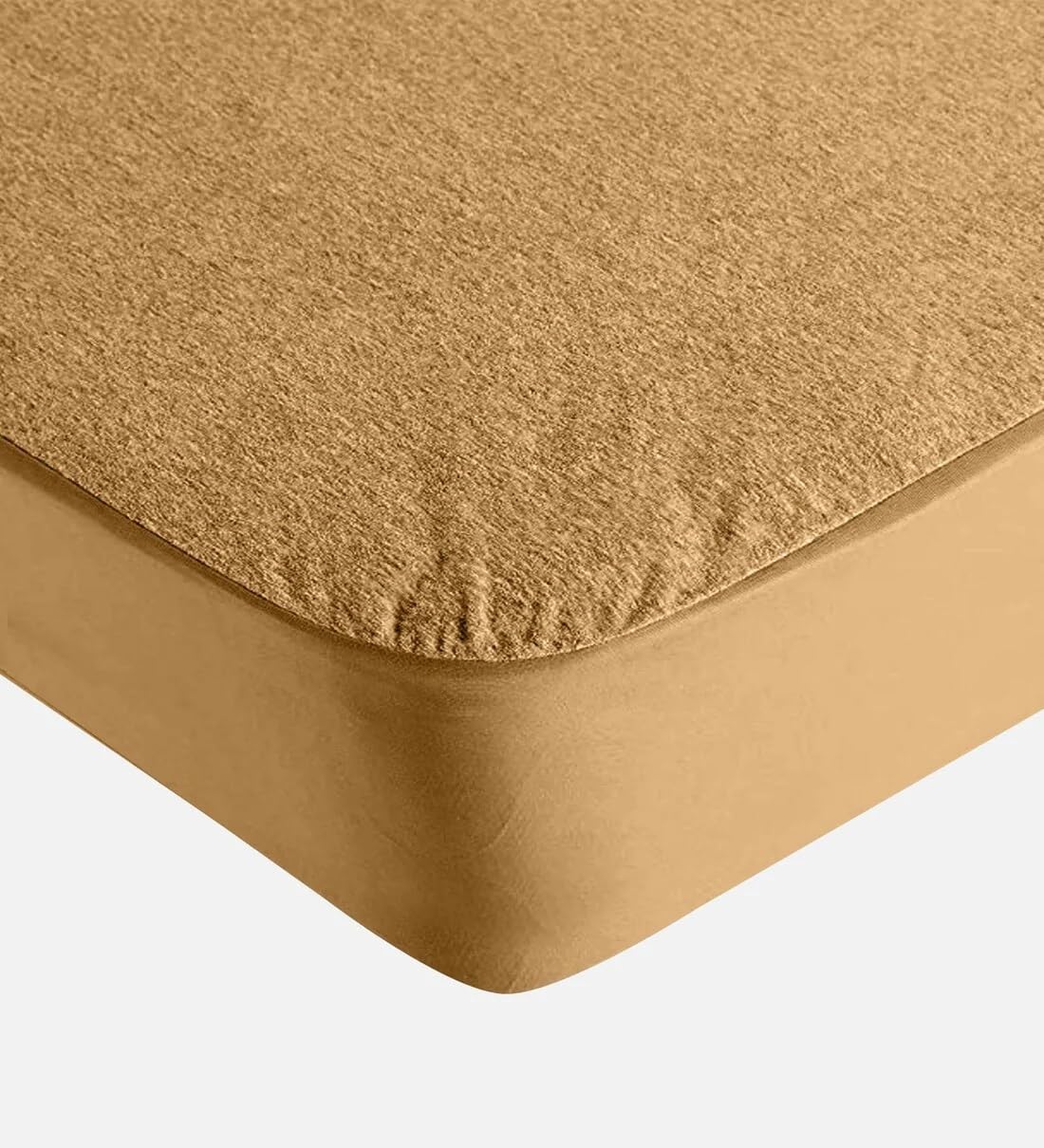 Adim's Terry Cotton Waterproof Mattress Protector, Ultra Soft Breathable Noiseless Fitted Cover with Elastic Skirt, Fits up to 10 Inch Mattress, 6x3 Ft / 72x36 in, Beige, Machine Washable-picture-12