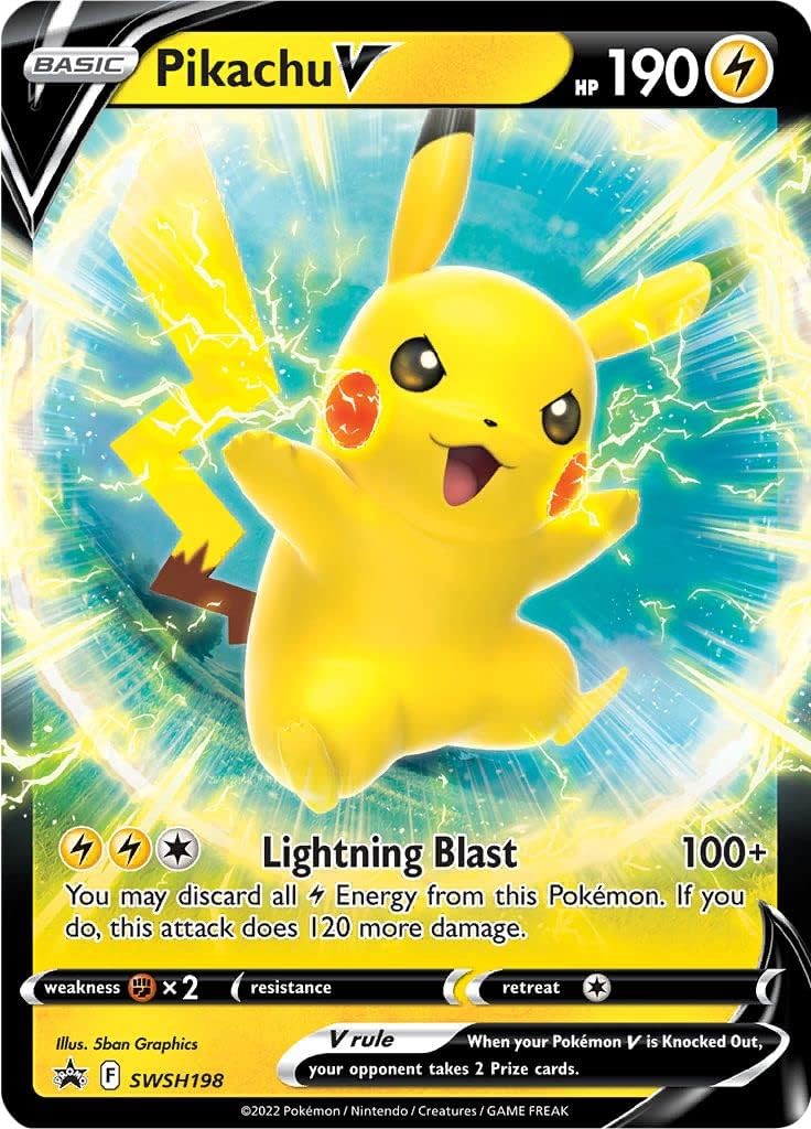 oversized pokemon cards value 5 Jumbo in TOP LOADERS! EX GX Legendary Full Art Untapped Games : Toys & Games Pikachu V Swsh198 Jumbo Oversized