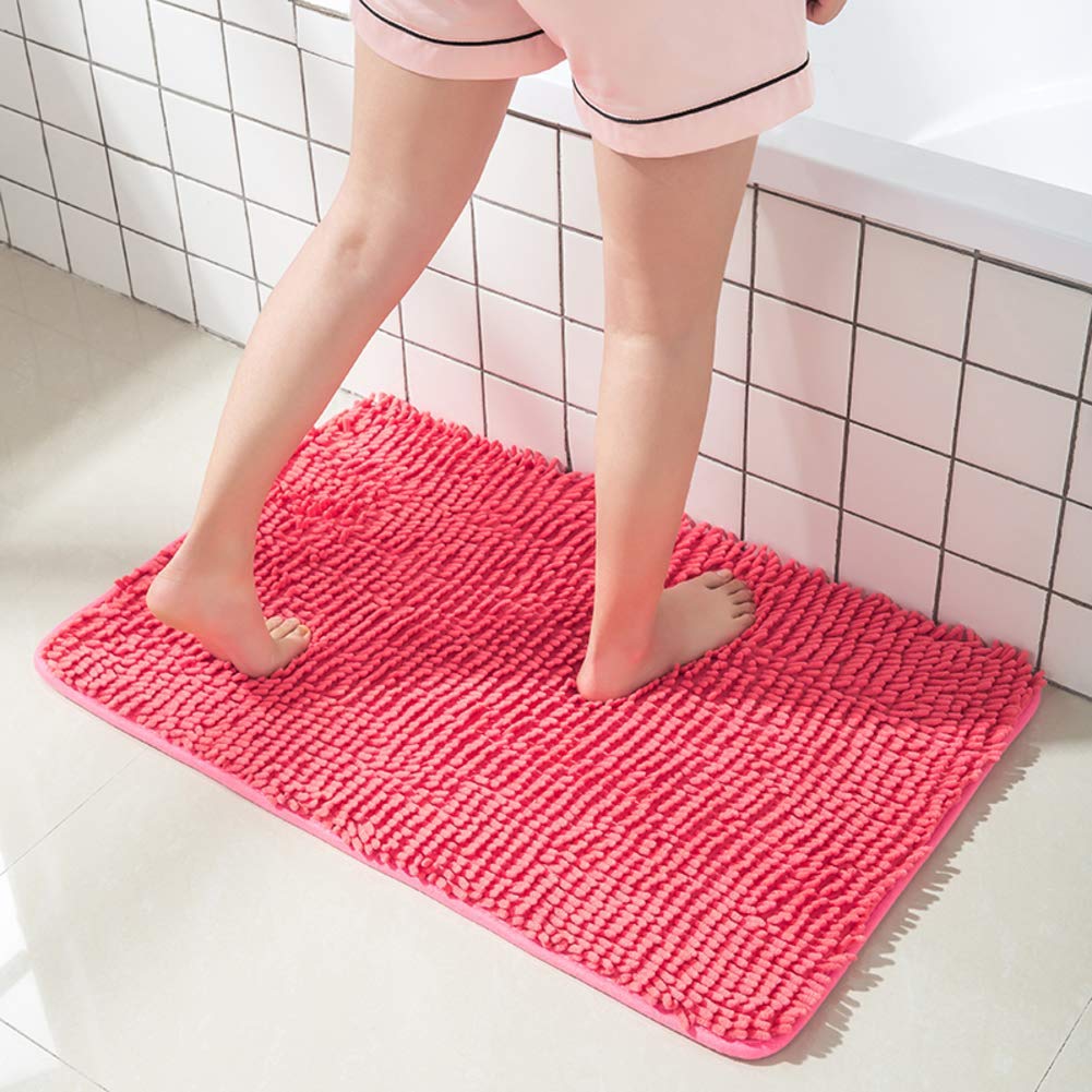TPR rutschfeste Badezimmerteppichmatte, weiche 100% Baumwolle Dicke Mikrofasern Badewannenmatte Plüsch Komfortabler Teppich Waschbar-c 80x120cm