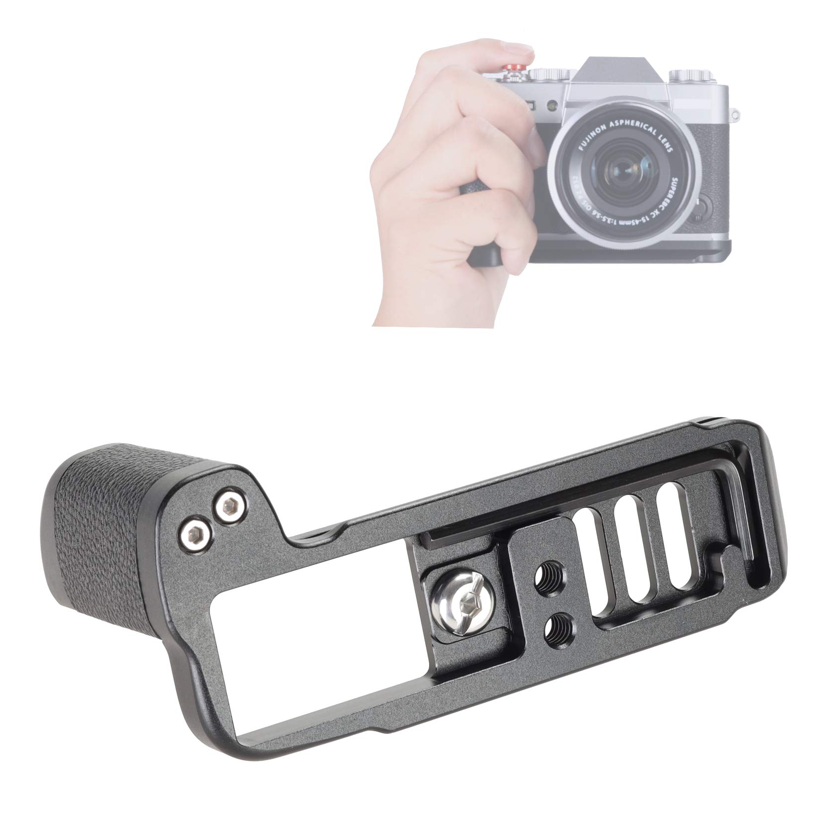 CS - Impugnatura A Sgancio Rapido Per Fujifilm X-T30, X-T20, X-T10, Con Base In Alluminio E Pelle, Sgancio Rapido Per Treppiede, Vano Batteria Accessibile