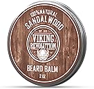 Viking Revolution Sandalwood Beard Balm - Beard Butter with Argan Oil, Beard Softener for Men with Jojoba Oil - Beard Moisturizer for Men with Beeswax - Beard Wax for Men (2oz, 1 Pack)