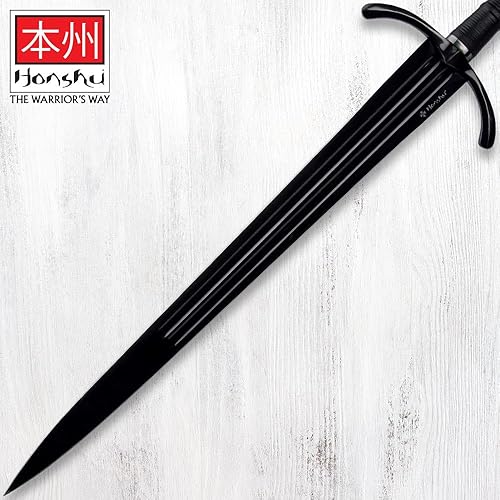 Miniatura 7 de Honshu Espada de una sola mano, opciones de estilo, hoja de acero de alto carbono 1065, mango de madera envuelto en cuero, funda de hoja para un