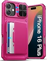 Vista 78 de ATATOO Funda tipo cartera para iPhone 16 con tarjetero (almacena 3-5 tarjetas) [bloqueo RFID] y funda deslizante para cámara, protección de grado