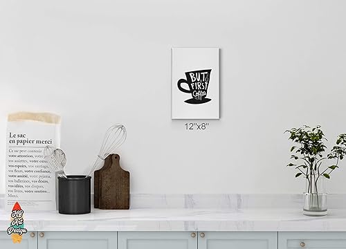 Miniatura 2 de HB Art Design Taza con texto en inglés But First Coffee en blanco y negro con texto en inglés But First Coffee (But First Coffee)