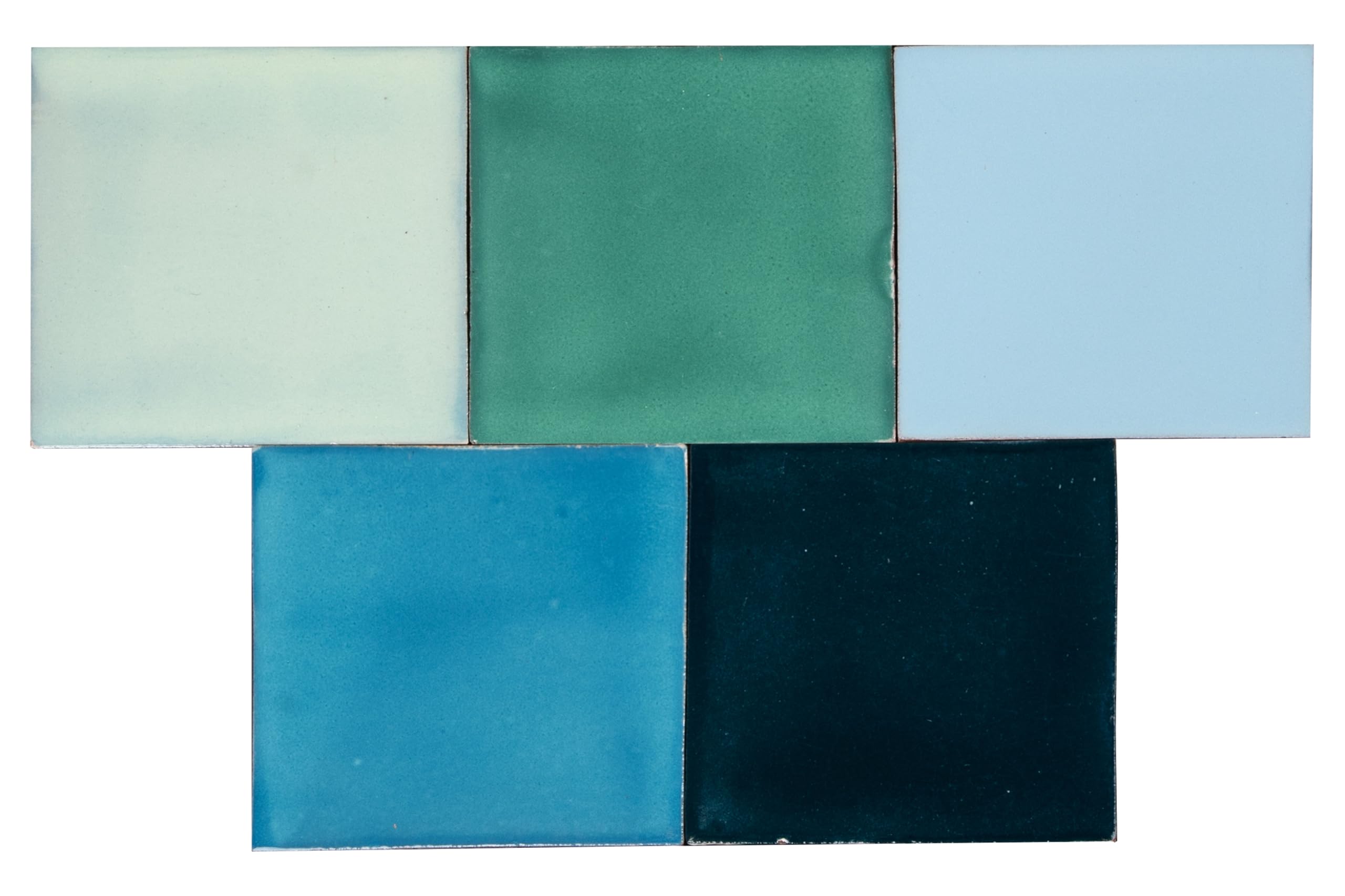 Cerames Azulejos de mosaico de color verde y azul, azulejos de cerámica mexicana, azulejos mexicanos para cocina, baño, ducha, pared posterior de cocina, un paquete de 90 azulejos de 10,5 x 10,5 cm