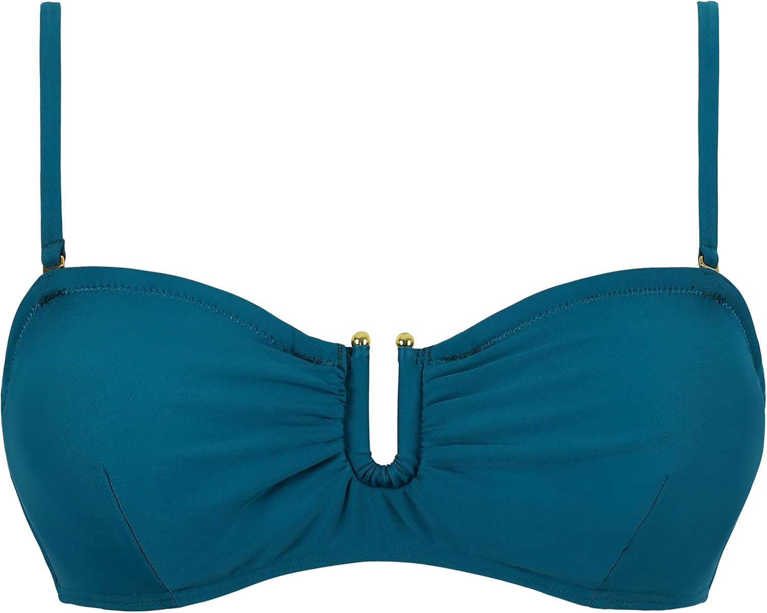 Firpearl Women Underwire Bikini Top Only A-C Cup Strapless Bathing Suit Top Push Up Bandeau Swimsuit