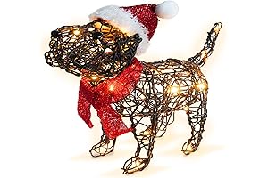 Christmas Rattan Puppy Outdoor Decorations
