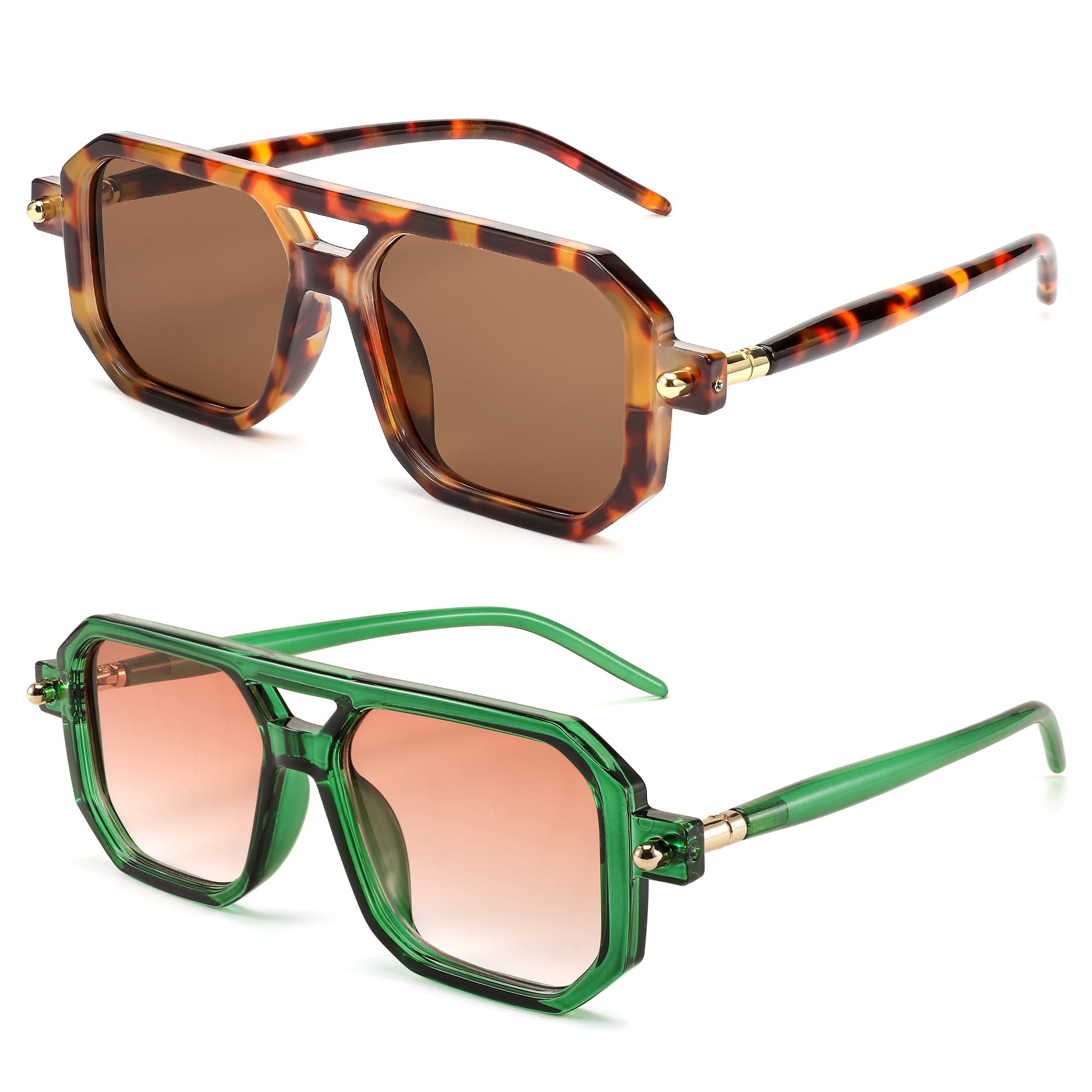 FEISEDY Vintage Square 70s Flat Aviator