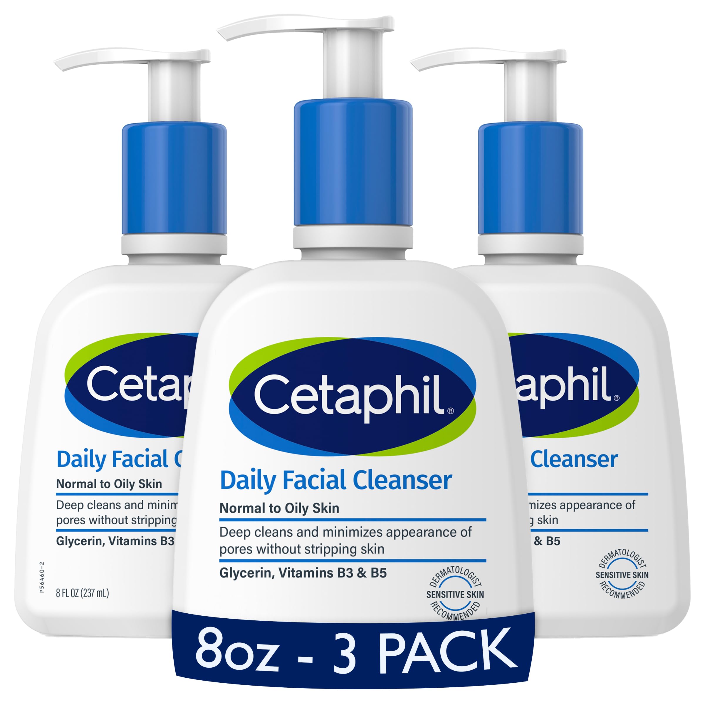CETAPHIL Facial Cleanser for Sensitive Combination with Oily Skin, Pack of 3, Cleansing Foam, Soap Free, Hypoallergenic