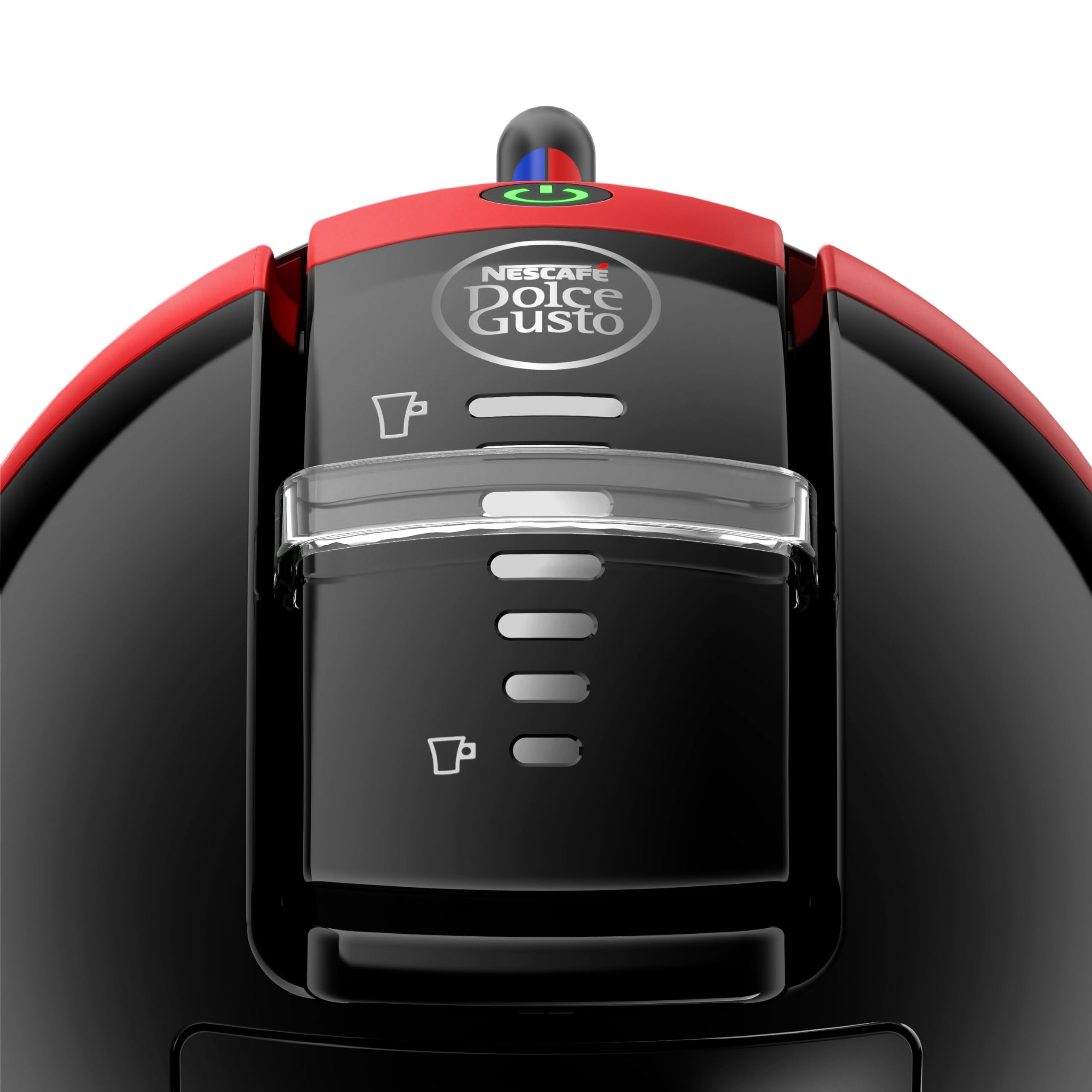 Krups Nescafé Dolce Gusto Mini Me Cafetera de cápsulas con 15 bares de presión, capacidad 0.8 L, bebidas frías o calientes, Play&Select, Thermoblock, 35 tipos café, Negra-Roja, KP123HAS