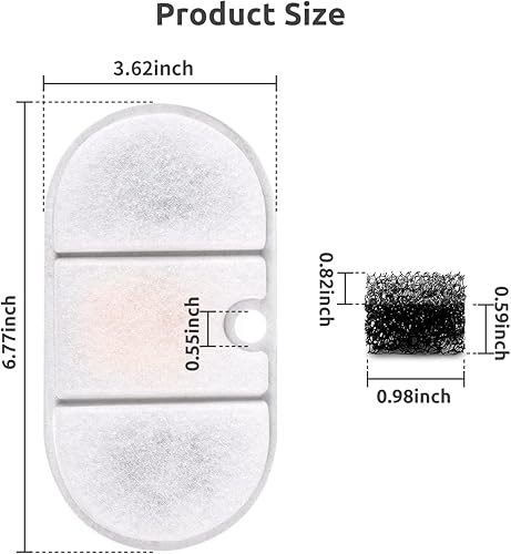 Miniatura 6 de Paquete de 4 filtros de repuesto para dispensador automático de agua para mascotas DF10 y DF30, repuesto de filtro de agua para perros, filtros de