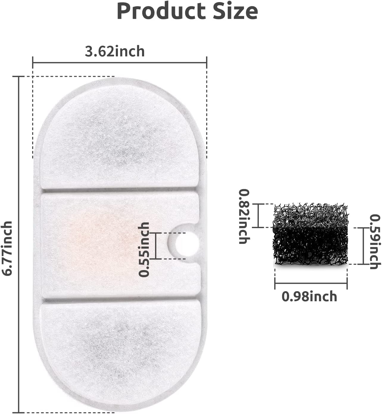 VinDox 32 Packs Replacement Cat Water Fountain Filters Compatible with PETLIBRO Capsule Pet Water Fountain: PLWF002,71oz/2.1L Ultra Quiet-BPA-Free, Two Flow Modes Pet Water Dispenser