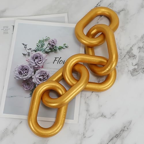 Vista 16 de HMASYO Decoración de eslabones de cadena de madera negra, cadena decorativa de madera de 5 eslabones para decoración del hogar, decoración de mesa