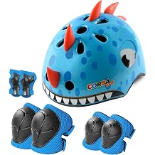 Toddler Dinosaur Shark Bike Helmet and Pad Set for Kids Ages 2-5