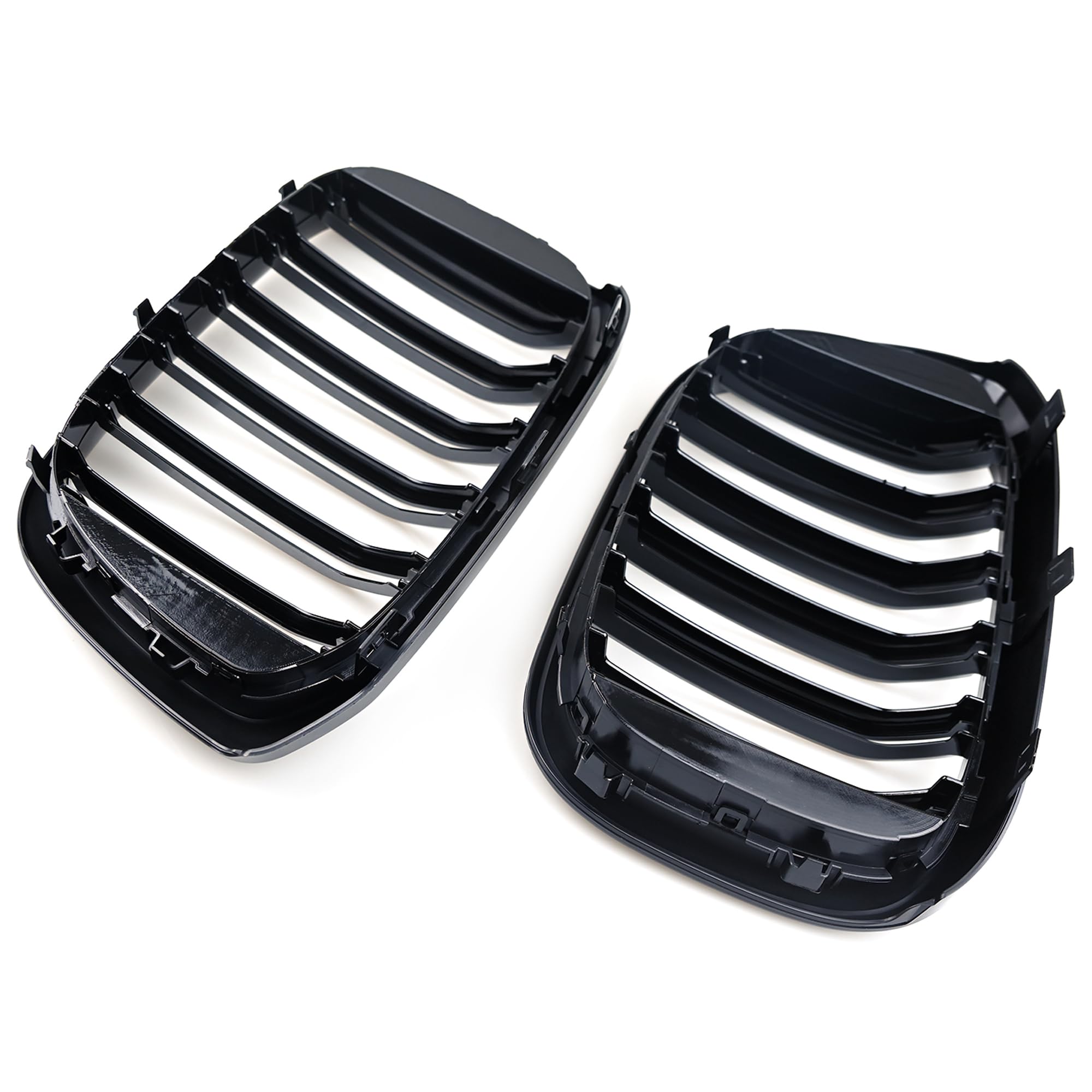 G01 Nieren Schwarz,Kühlergrill für BMW X3 G01 2018-2021 X4 G02 2019-2021 X3 Grill x4 Grill Schwarzer Glanz Doppelsteg Nieren