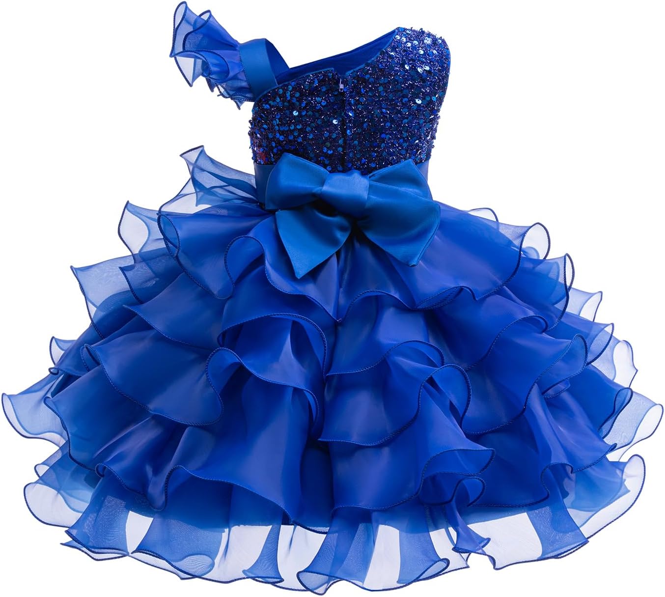 Miipat Girls Pageant Party Dress Ruffle Flower Kids Wedding Ball Gown Sequin Formal Princess Dress 4-9 Years - Image 4
