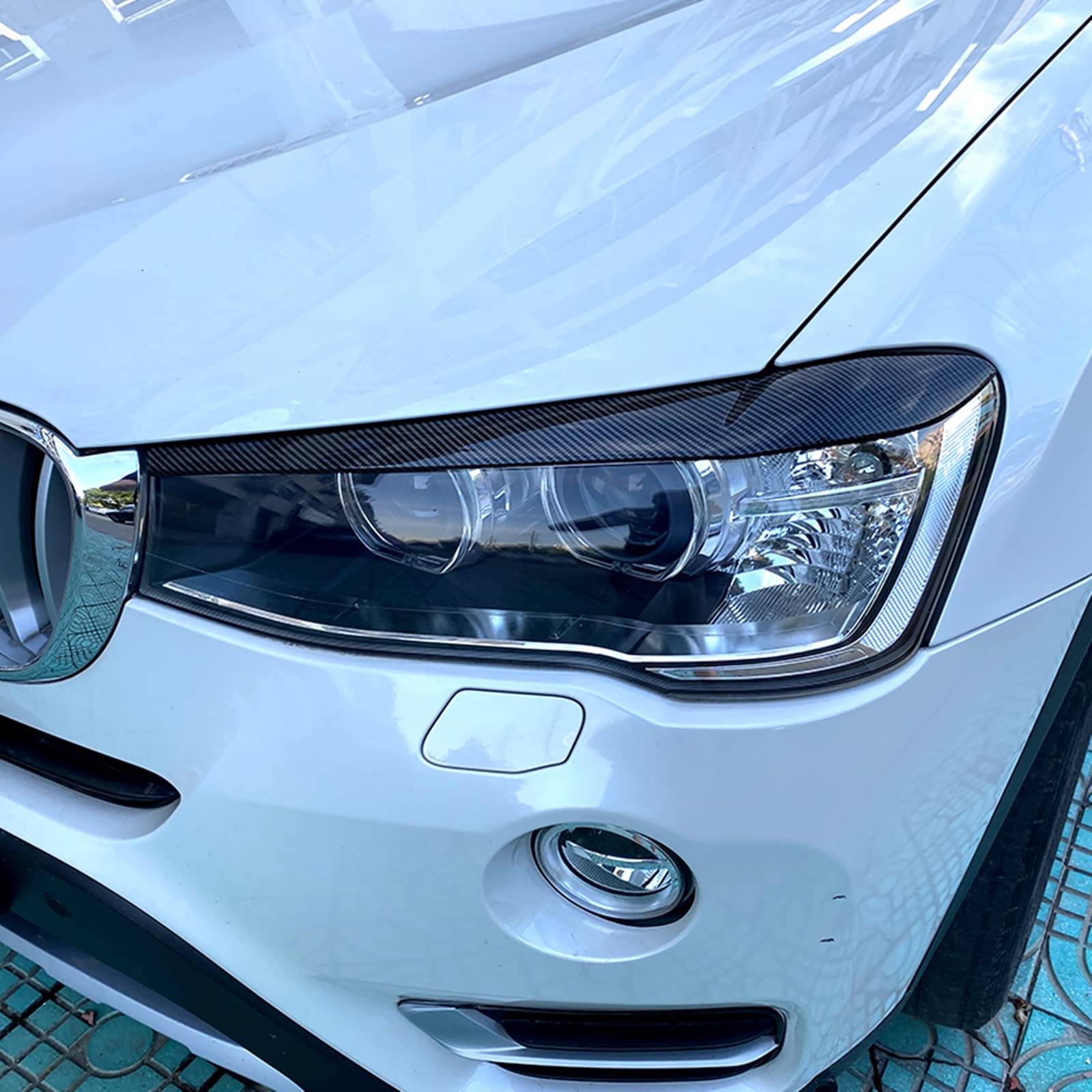 2 guarnizioni per sopracciglia per fari anteriori BMW X3 F25 X4 F26 2014-2017 15