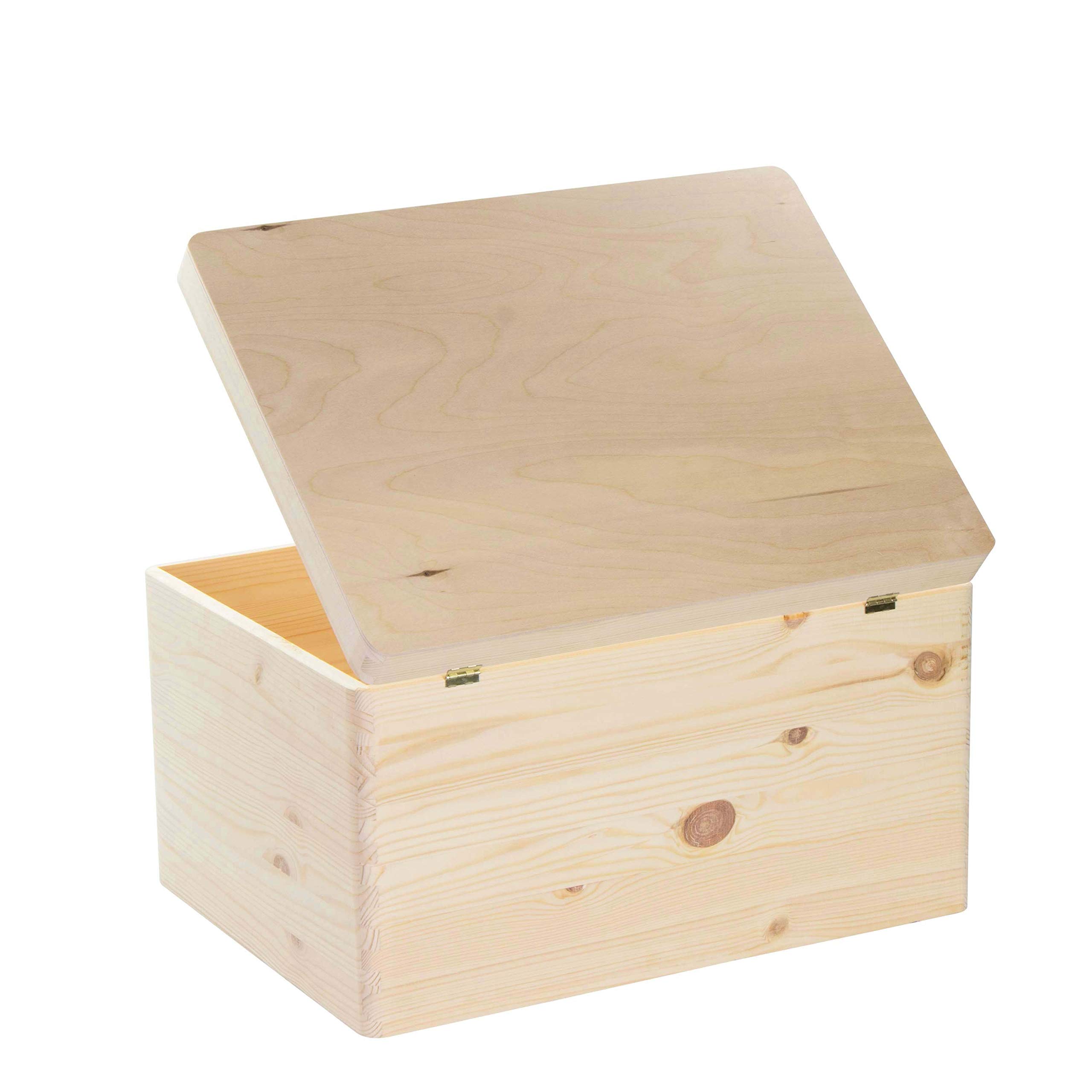 LAUBLUST Erinnerungsbox Baby Personalisiert - Geschenk zur Geburt | 40x30x24cm, Natur, FSC® | Serie: Niers - Frontmotiv