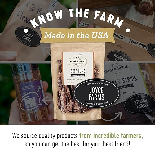 Miniatura 5 de Farm Hounds Golosinas de carne seca de pulmón para perros, golosinas secas prémium para perros, golosinas de entrenamiento con alto contenido de