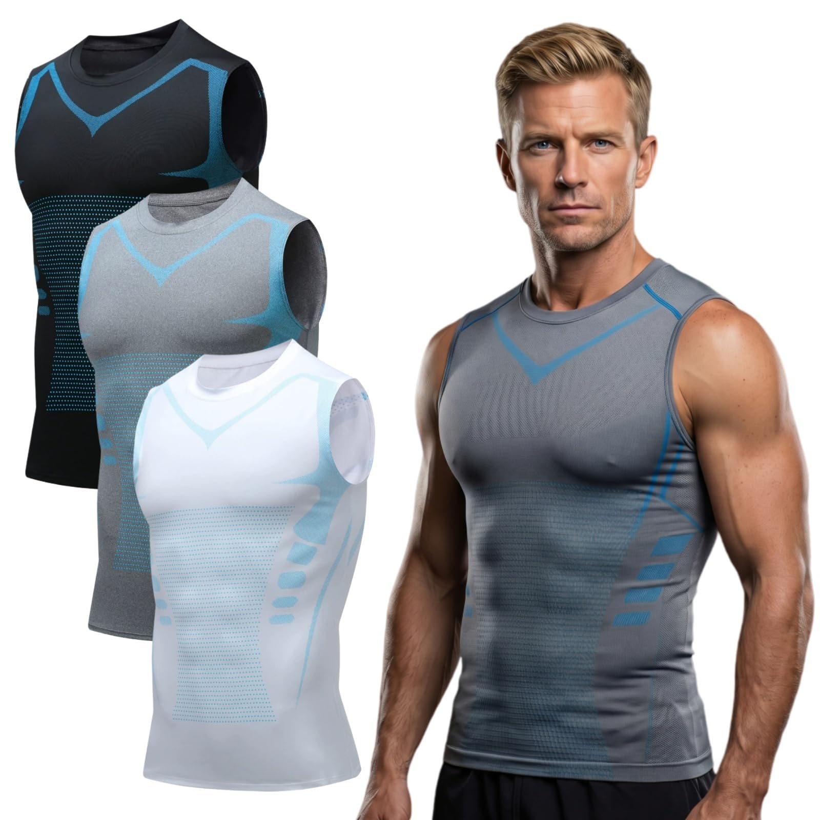NyroFit NyroForm — Débardeur Sculptant, Maintien Homme, Lot de 3