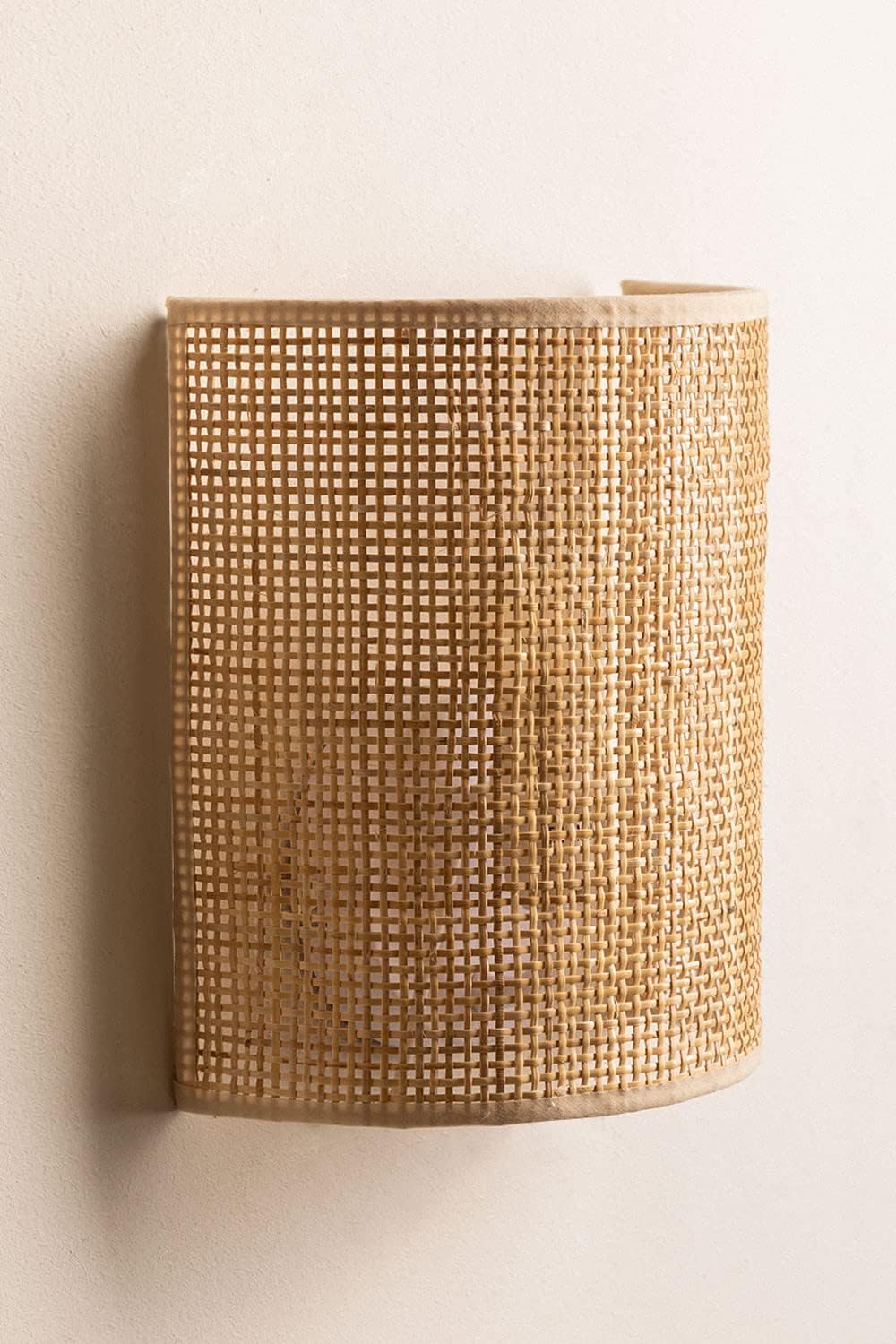 AKWAY Bamboo Wall Lamps for Living rooms | Rattan wall lamps for Bedroom | Wicker Wall lamps for home Decoration | Cane Wall Scone - Anala (Bulb not Included) (Beige)