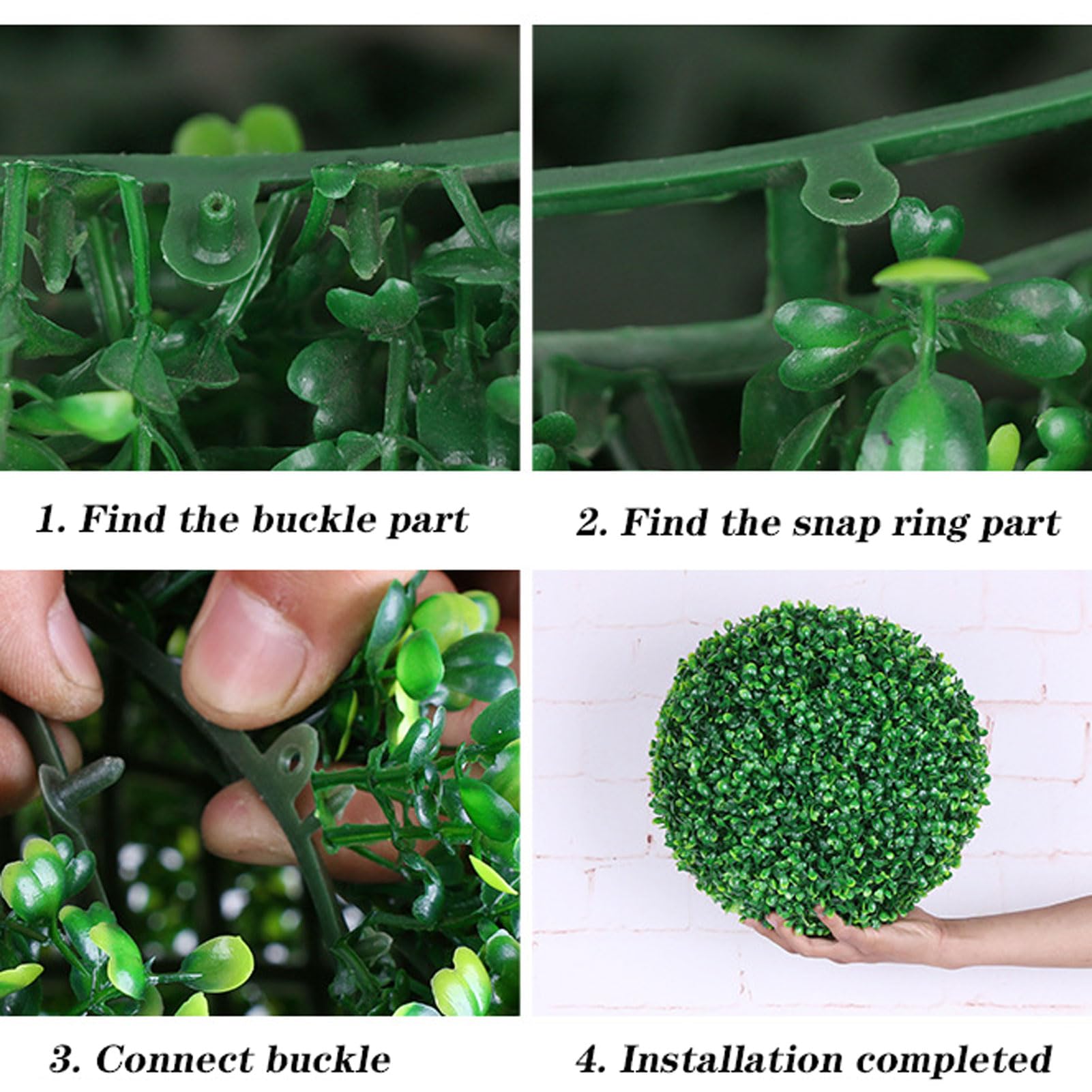Foglie Verdi Buxus Finto Palla 40cm, Palla di Bosso Realistico Foglia, Piante Artificiali da Interno E Esterno, Sfera Bosso Artificiale Sintetica, Palline di Plastica Verde