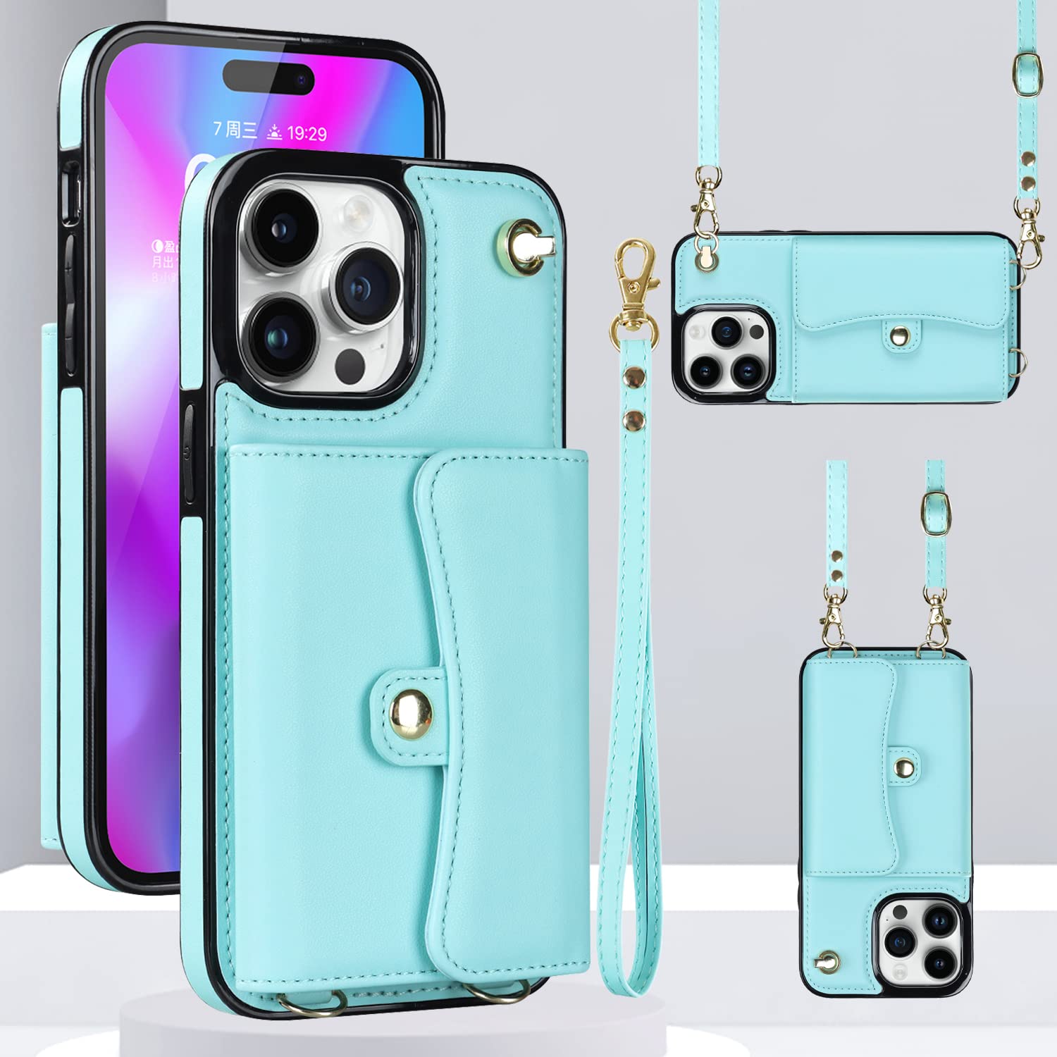 ZCDAYE Custodia per iPhone 14 Pro Max con nastro, stabile in