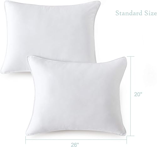 Miniatura 7 de Seward Park Juego de 2 fundas de almohada alternativas de plumón para dormir, tamaño King de 20 x 36 pulgadas, apoyo firme de lujo para dormir con