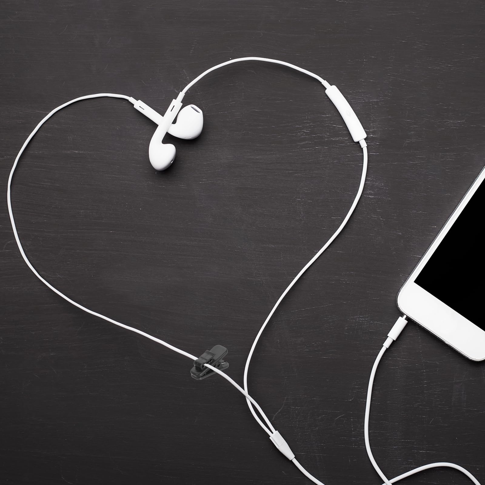 HARFINGTON Headphone Wire Clips - 4 Pack Cable Management Clamps For Shirts & Clothing