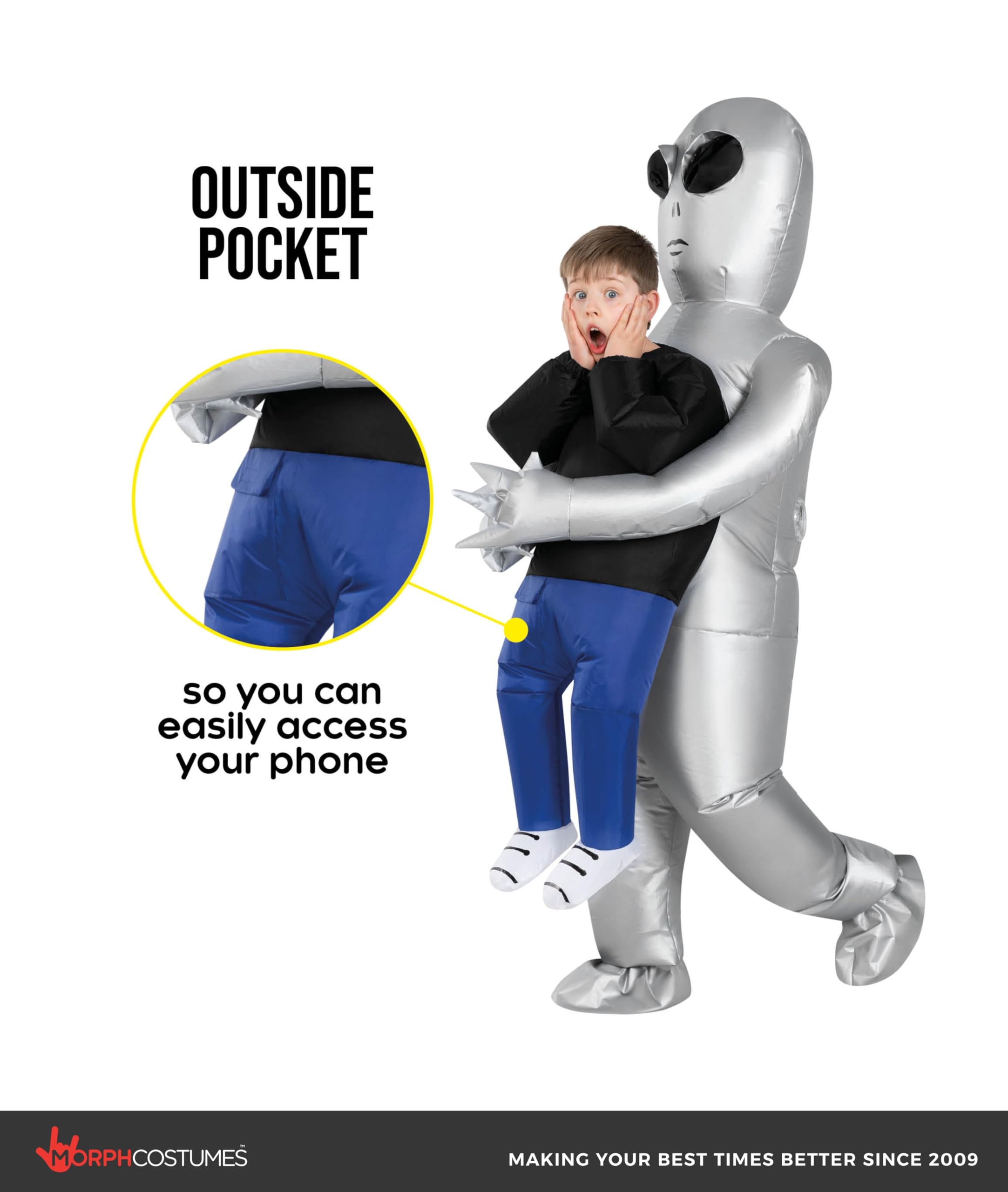 Morph Alien Kostüm Kinder, Karneval Kostüm Alien, Aufblasbares Kostum Kinder, Karneval Kostum Aufblasbar, Faschingskostüme Kind Junge & Mädchen