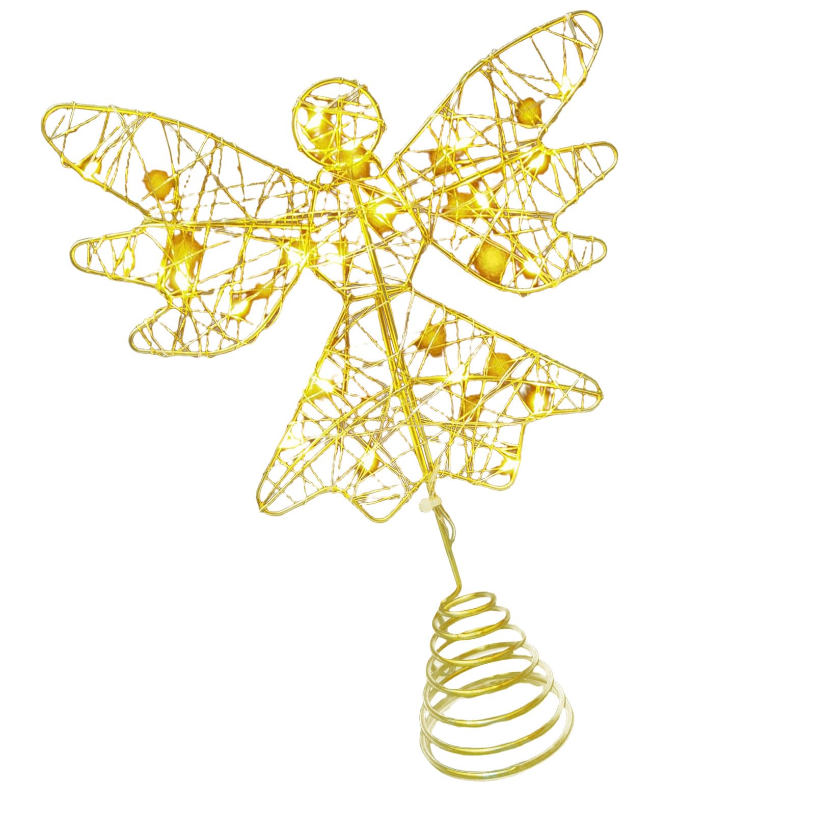 Nucelit Lighted Ornament for Christmas Tree Sparkling Tree Toppers with LED Holidays Seasonal Home Decoration Rusts Resistant Toppers