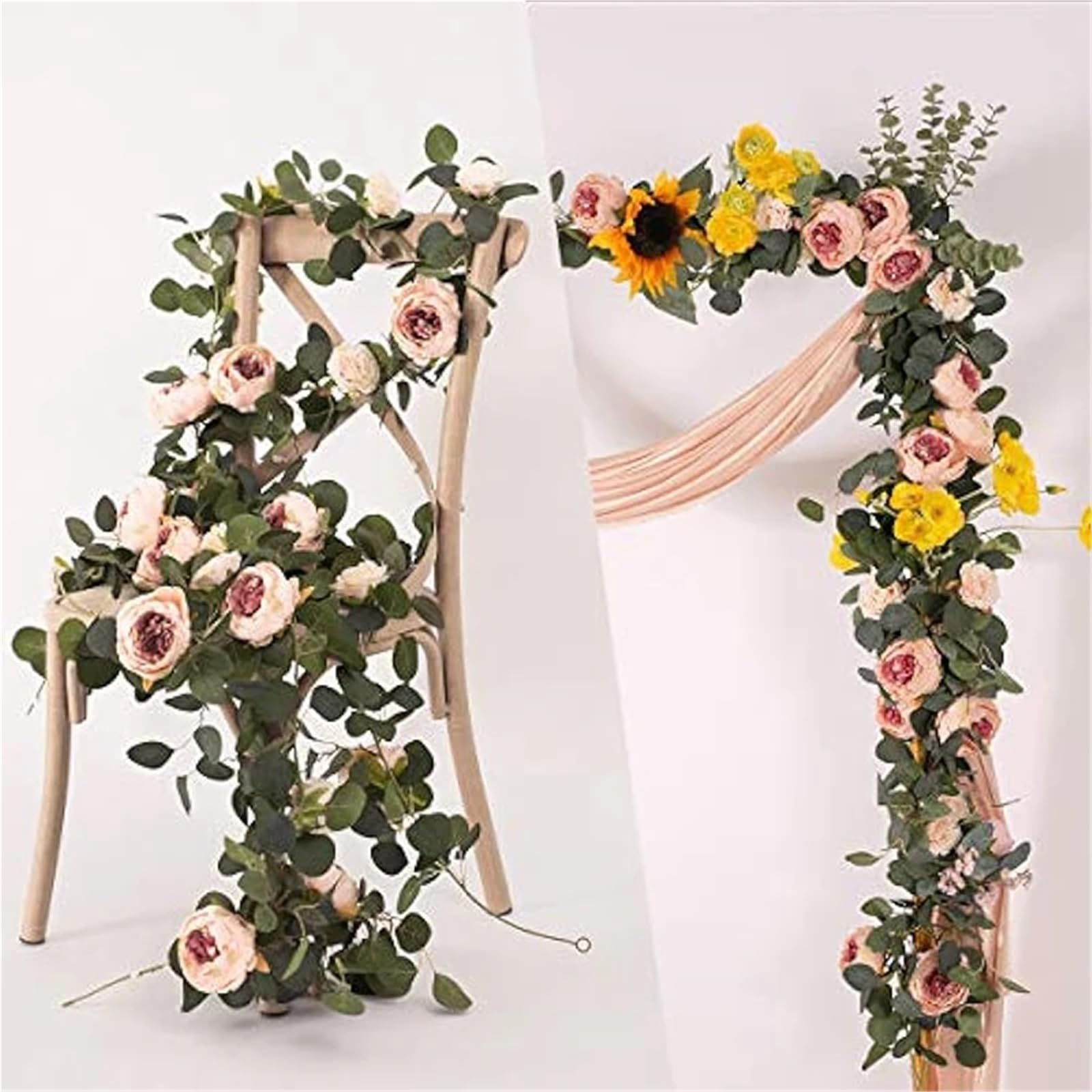 KüNstliche Rosenranke Mit BläTtern 1 stücke Künstliche Blumen Girlande Vintage Gefälschte Blume Pfingstrose Rose Vine Greenery Dekorative Wand Hochzeit Hängen Dekor