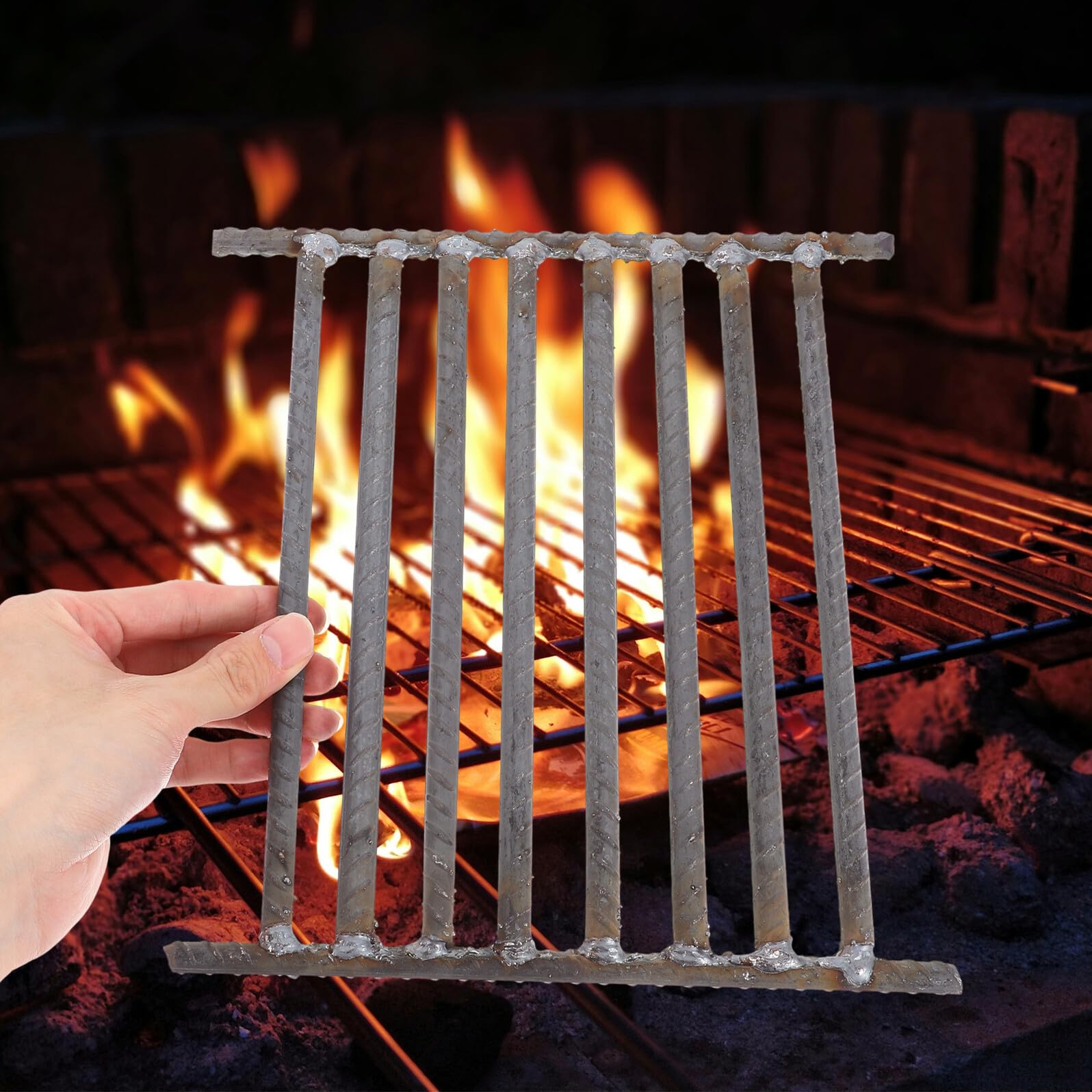 GLEAVI Ersatz Grillrost aus Handgeschweißtem Stahlbügel Hitzebeständig Robuste Kochfläche für Outdoor grill und Holzofen Gleichmäßige Wärmeverteilung für Kamin und Camping