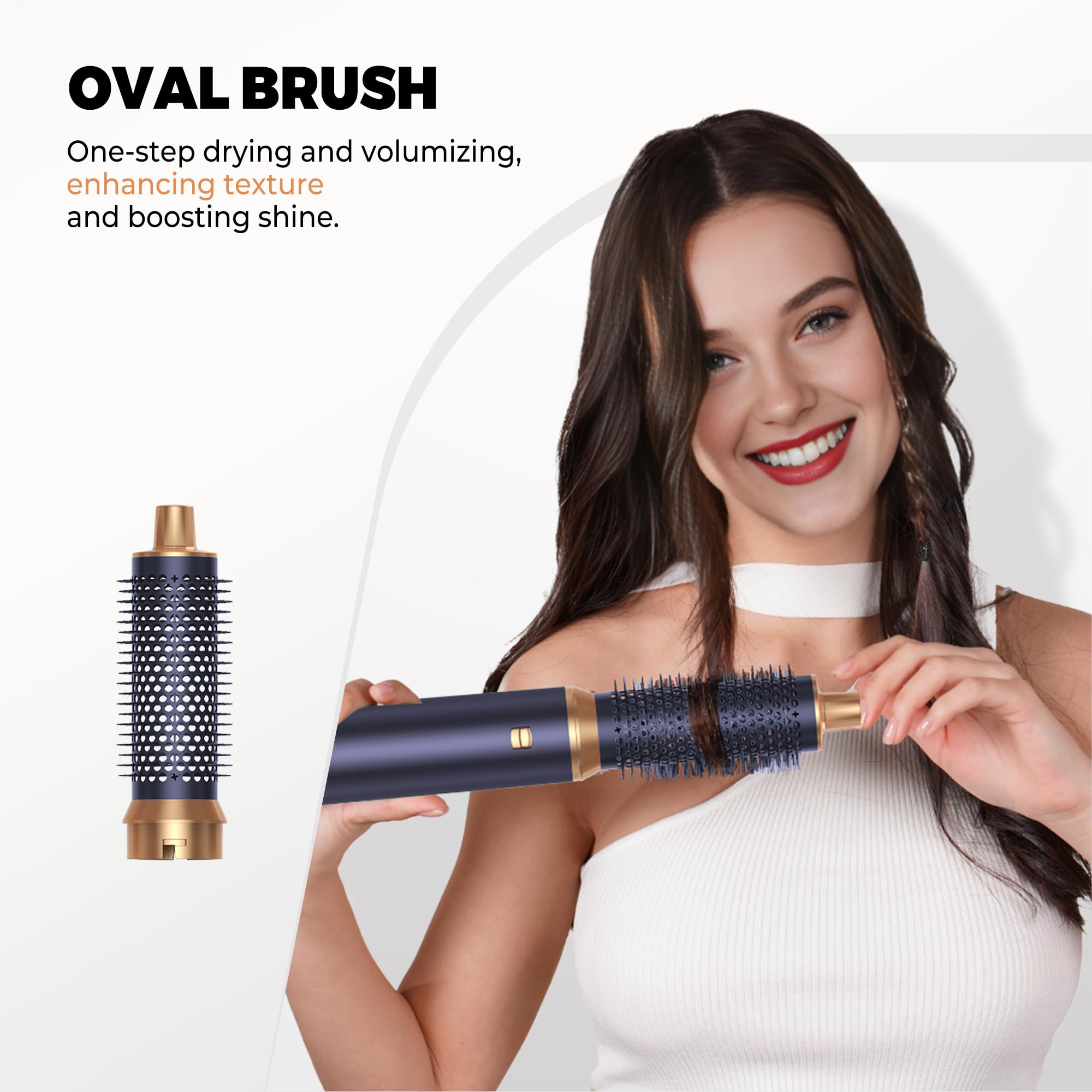 Air Brush 5 en 1 Hair Styler Airbrush 5 en 1 avec Seche Cheveux, Brosse Soufflante, Fer a Boucler, Thermal Brush, Brosse Lissante Seche Cheveux 5 en 1 pour Sécher, Boucler, Lisser