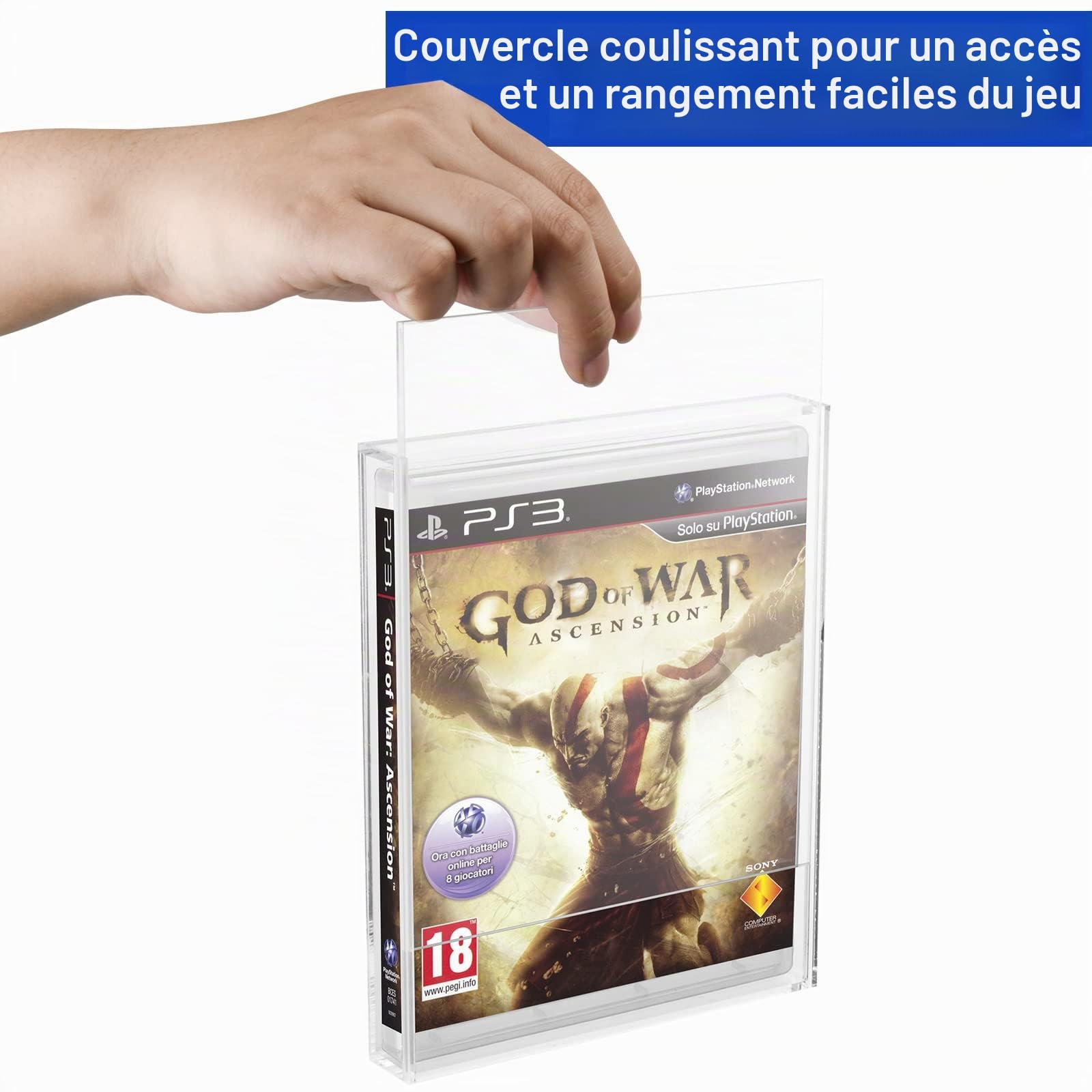 Coque de Protection en Acrylique Transparent pour boîte de Jeux vidéo PS3, PS4, PS5 et Xbox One, 3 mm d'épaisseur, Support de Rangement Mural résistant à la poussière (Lot de 1)