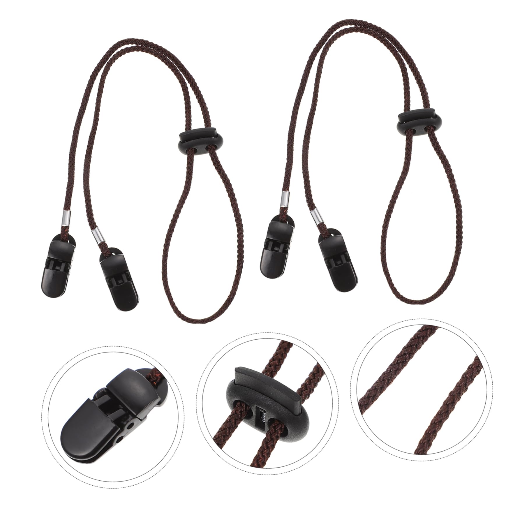 SUPVOX Travel Essential 2pcs Hat Clip Anti-Lost Cap Strap Clips Outdoor Cap Retainer Adjustable Brown
