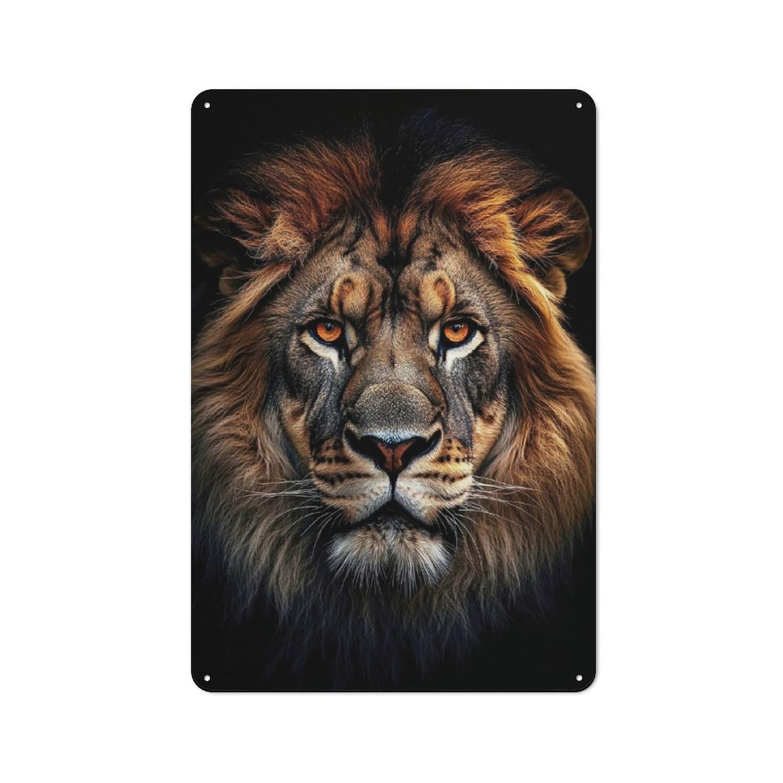 Junmoney Style-21 Tin Wall Plaque 30X20cm With Majestic Lion Portrait For Dining Room Or Kitchen, A Winter Wall Decor Update For Dining Room Decor Fans